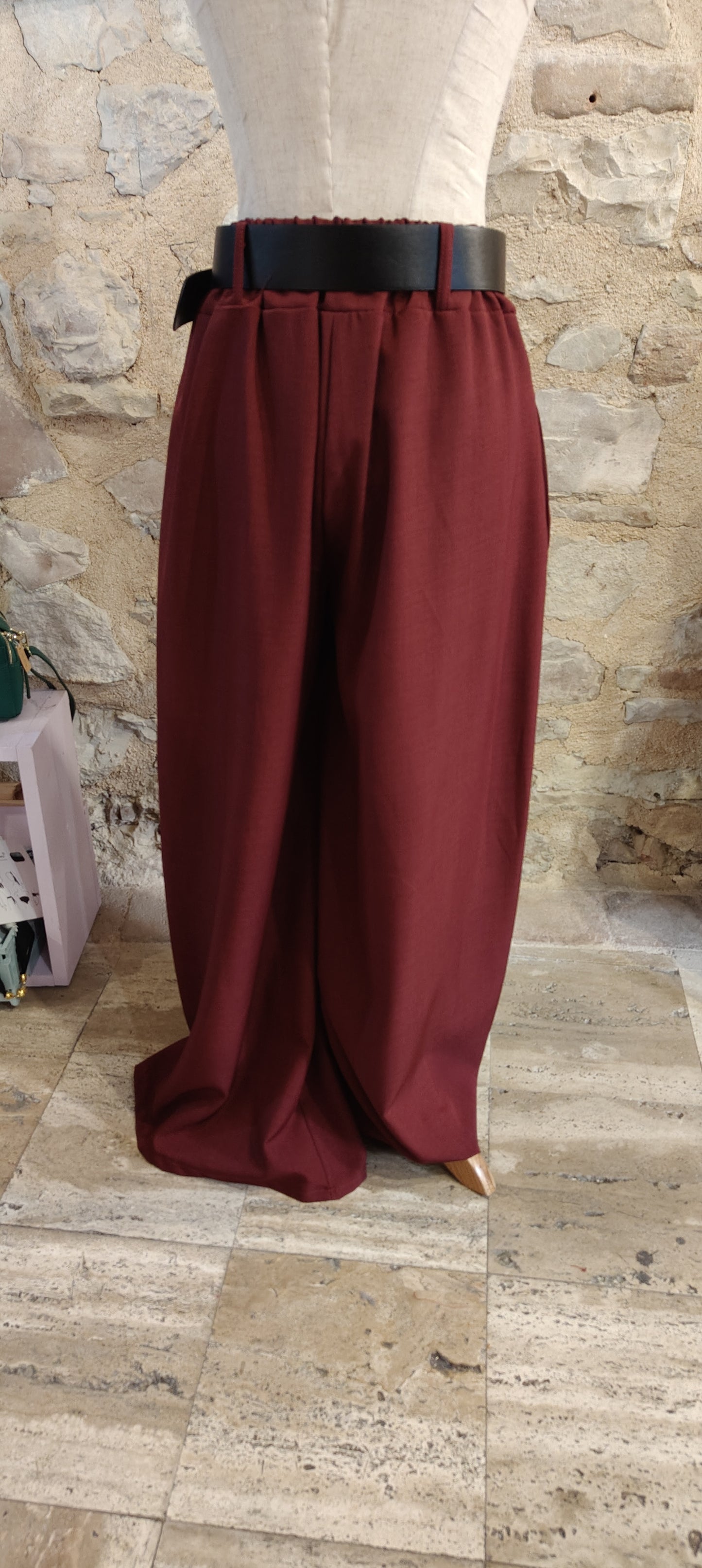 Panta palazzo bordeaux