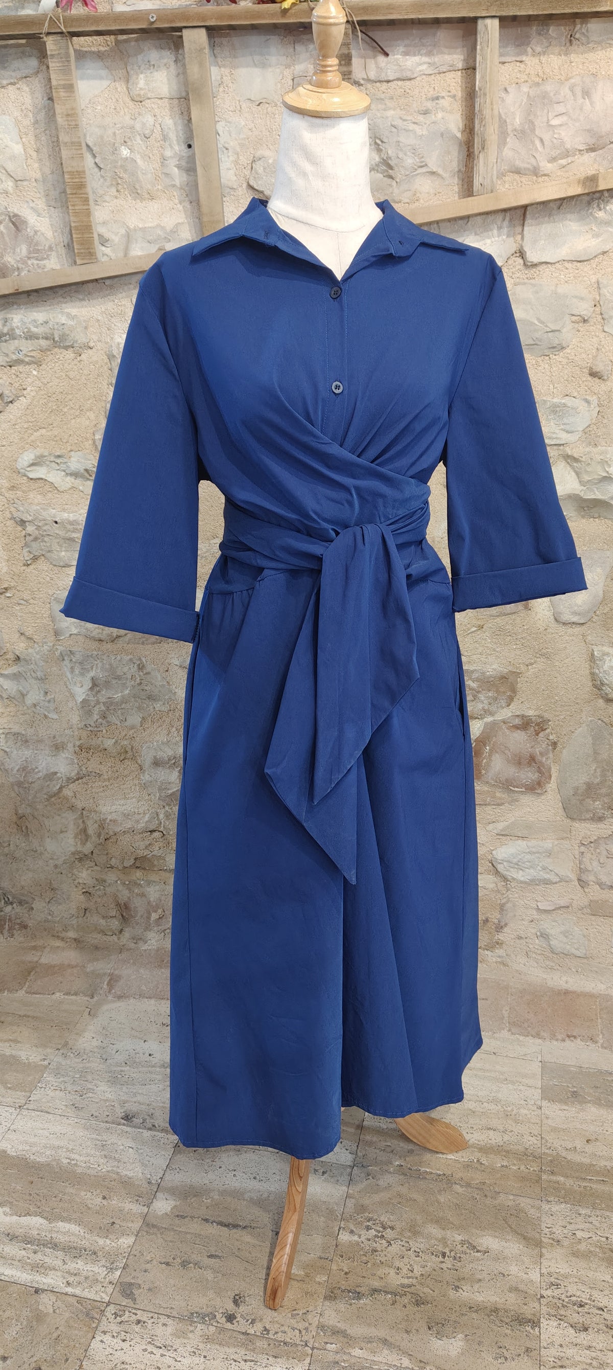 Vestito fiocco blu