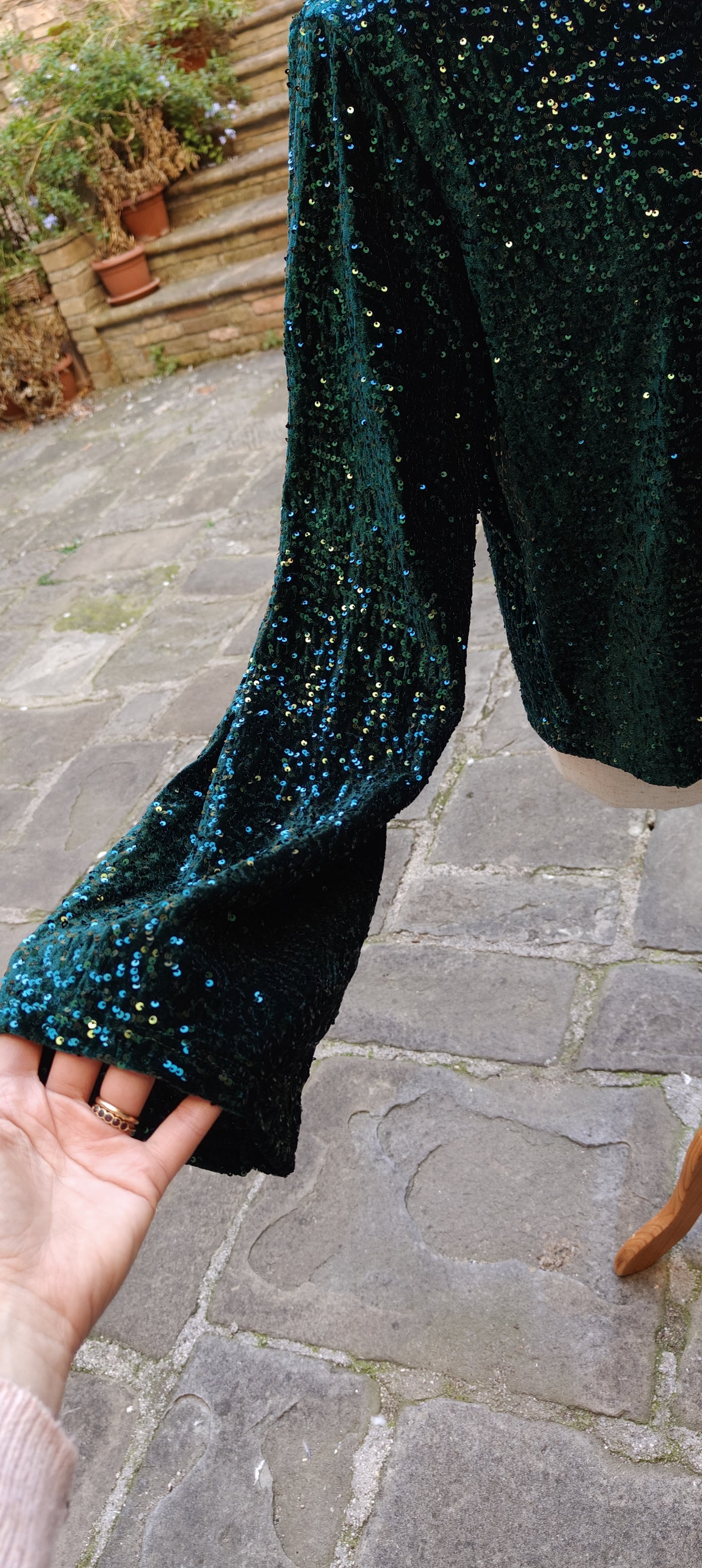 Maglia velluto verde