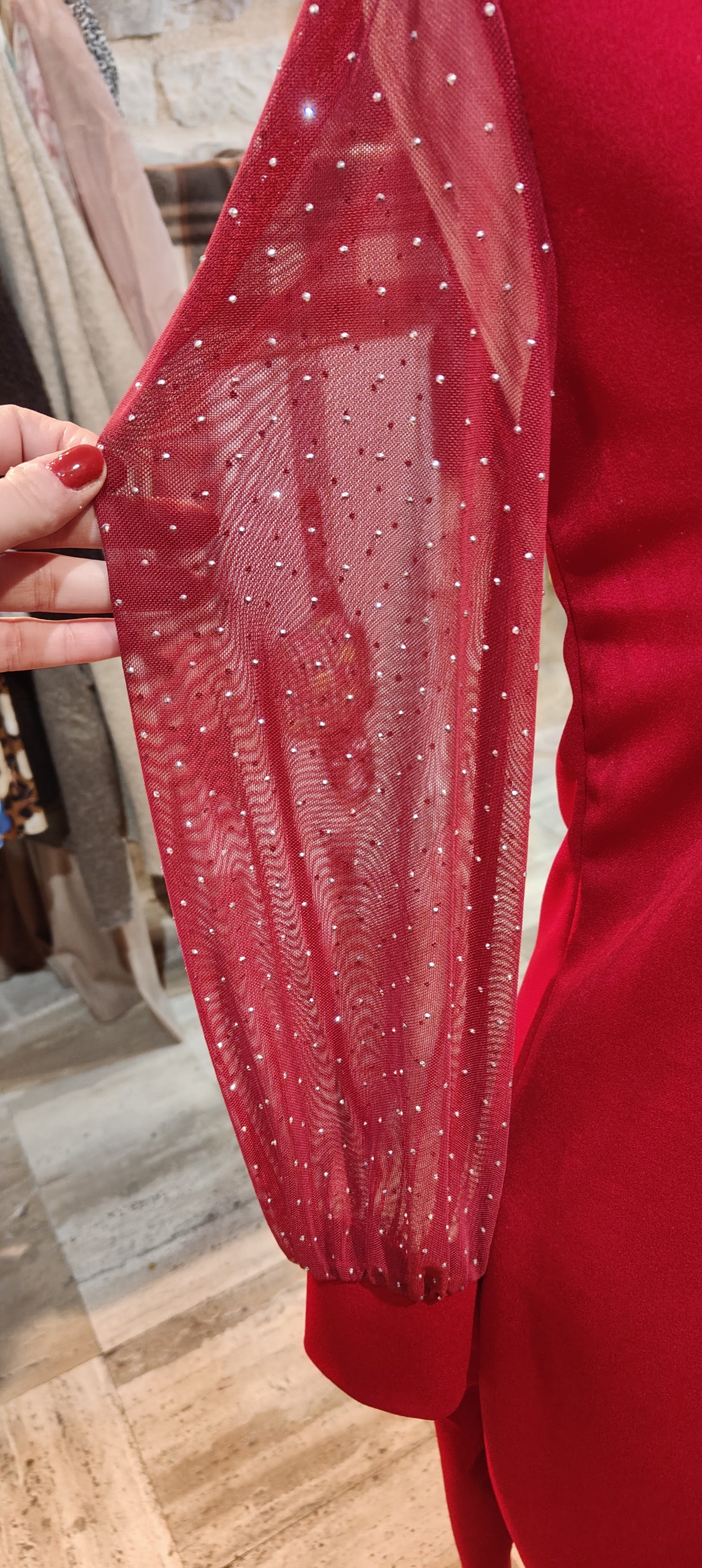Abito velluto rosso