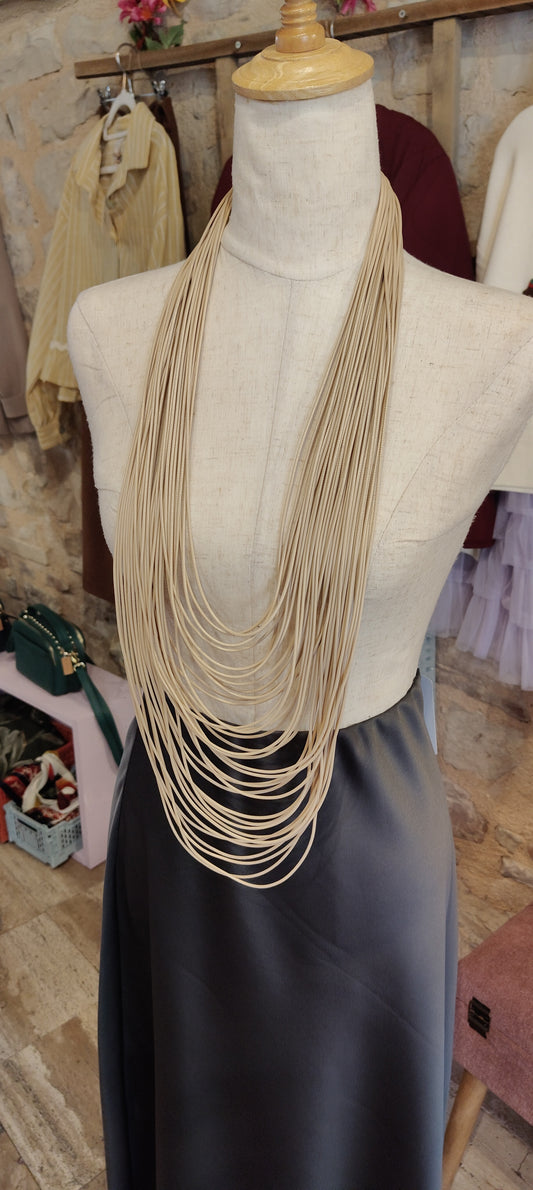 Collana mille fili beige
