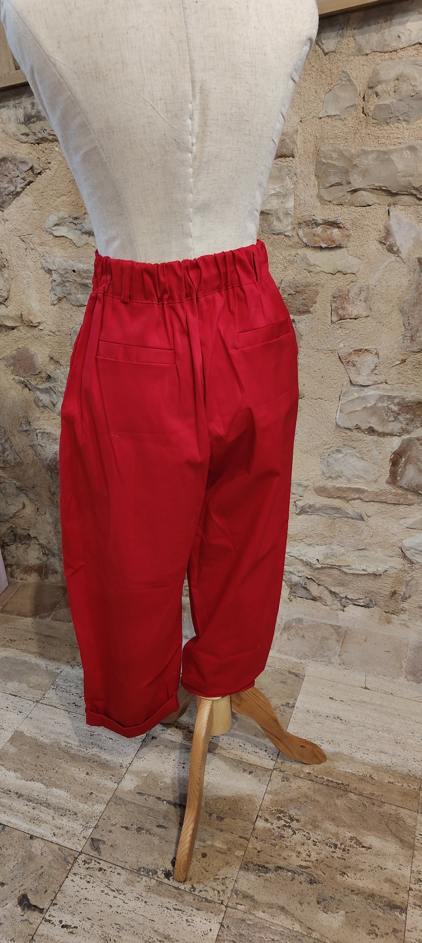 Pantalone balloon rosso ciliegia
