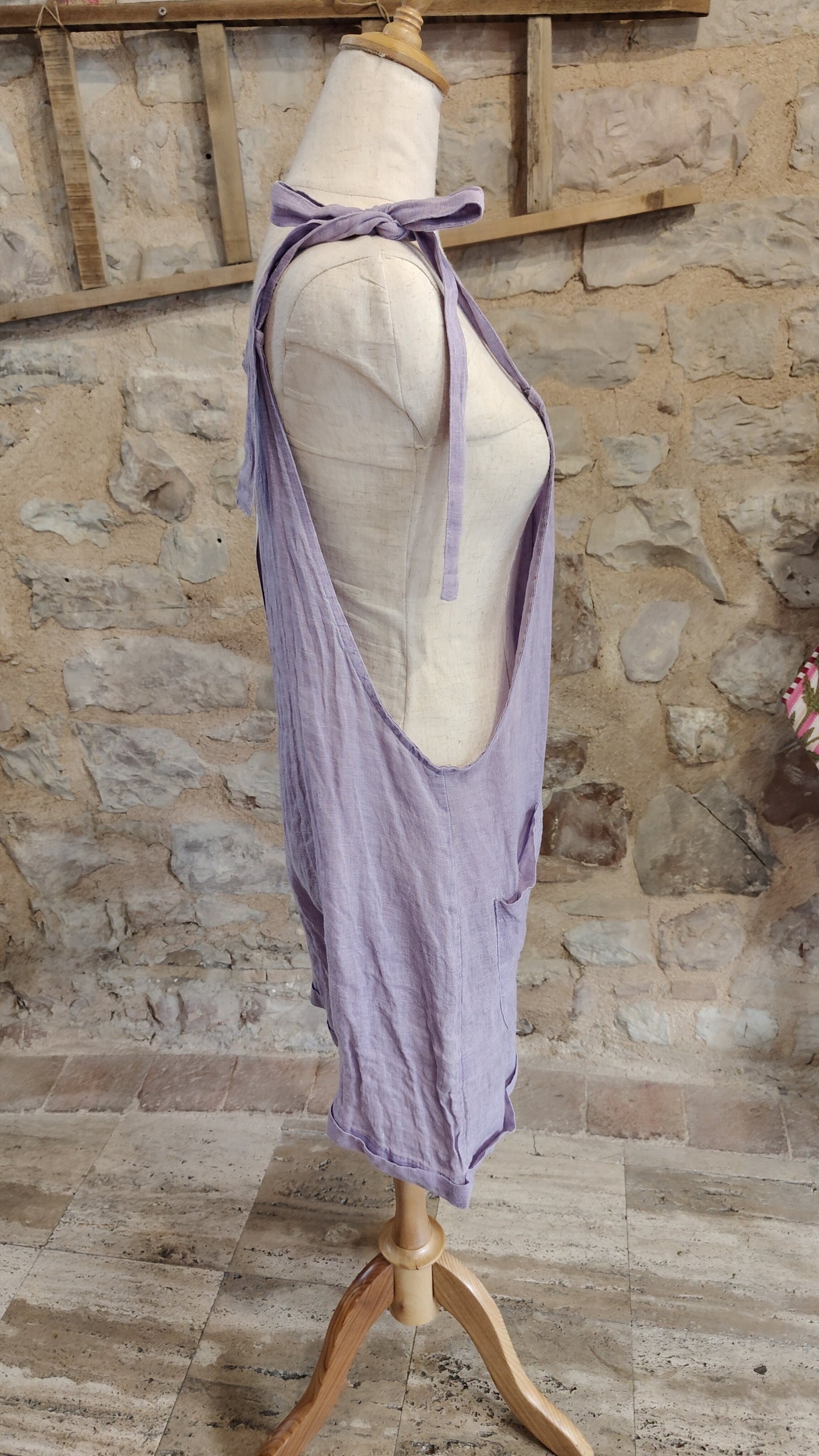 Salopette lino lilla