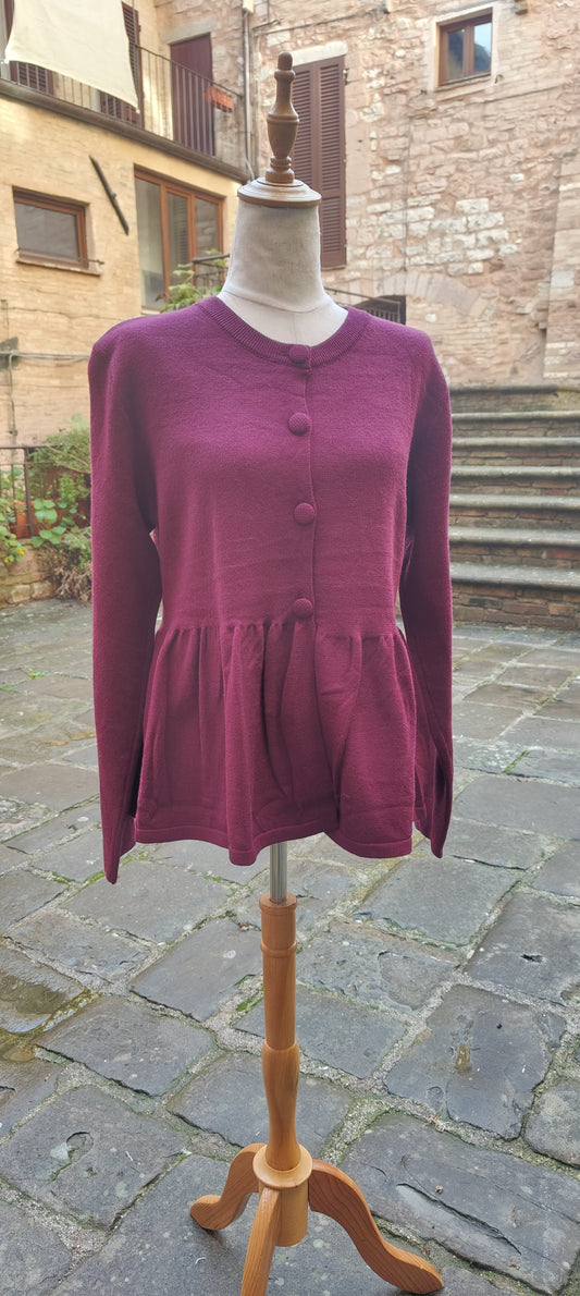 Cardigan allargato bordeaux