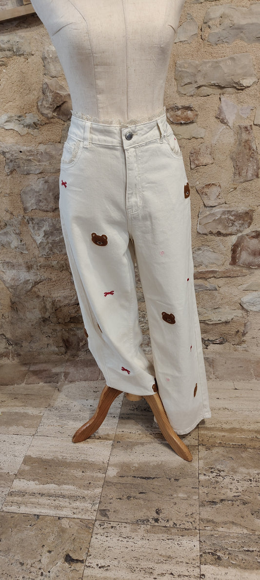 Pantalone Teddy bianco