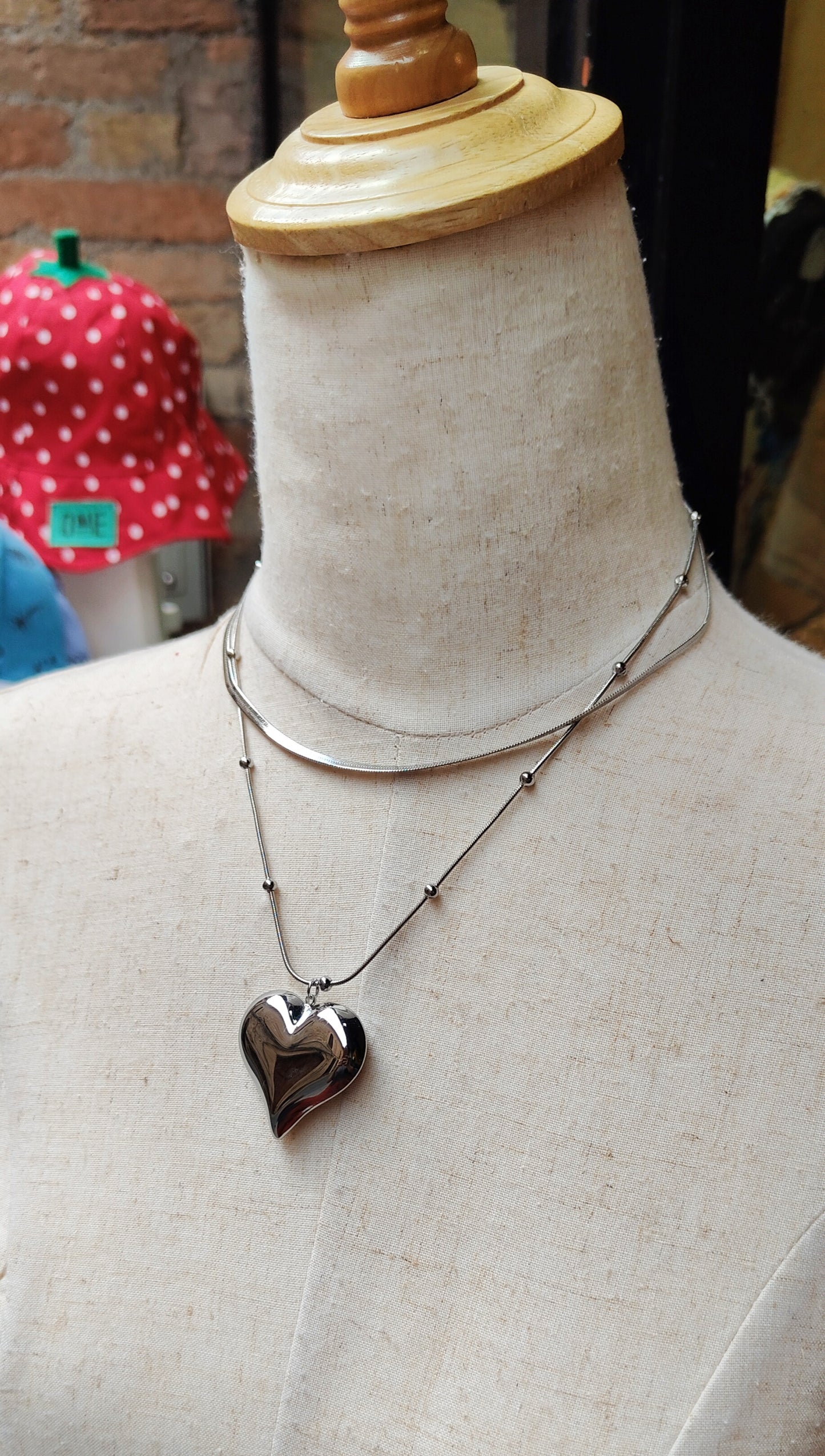 Collana doppia cuore