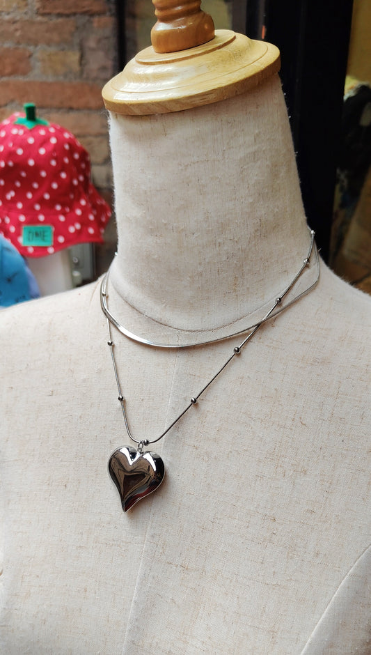Collana doppia cuore