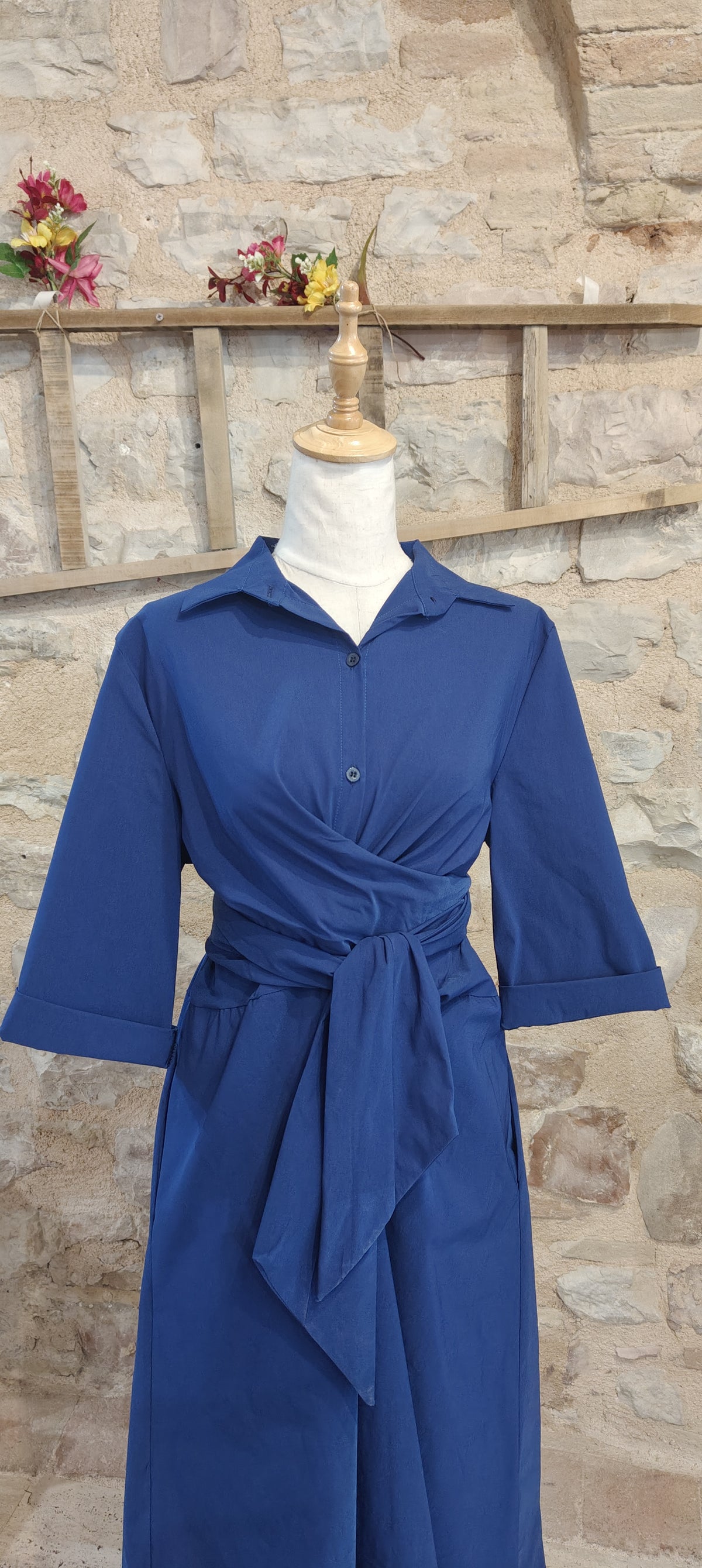 Vestito fiocco blu