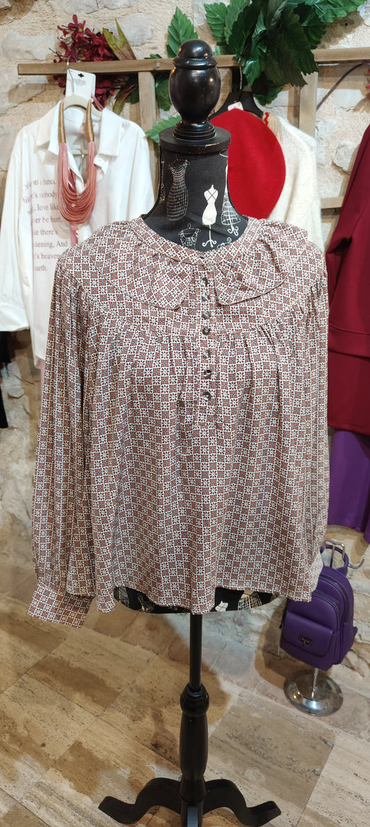 Blusa geometrica rossa