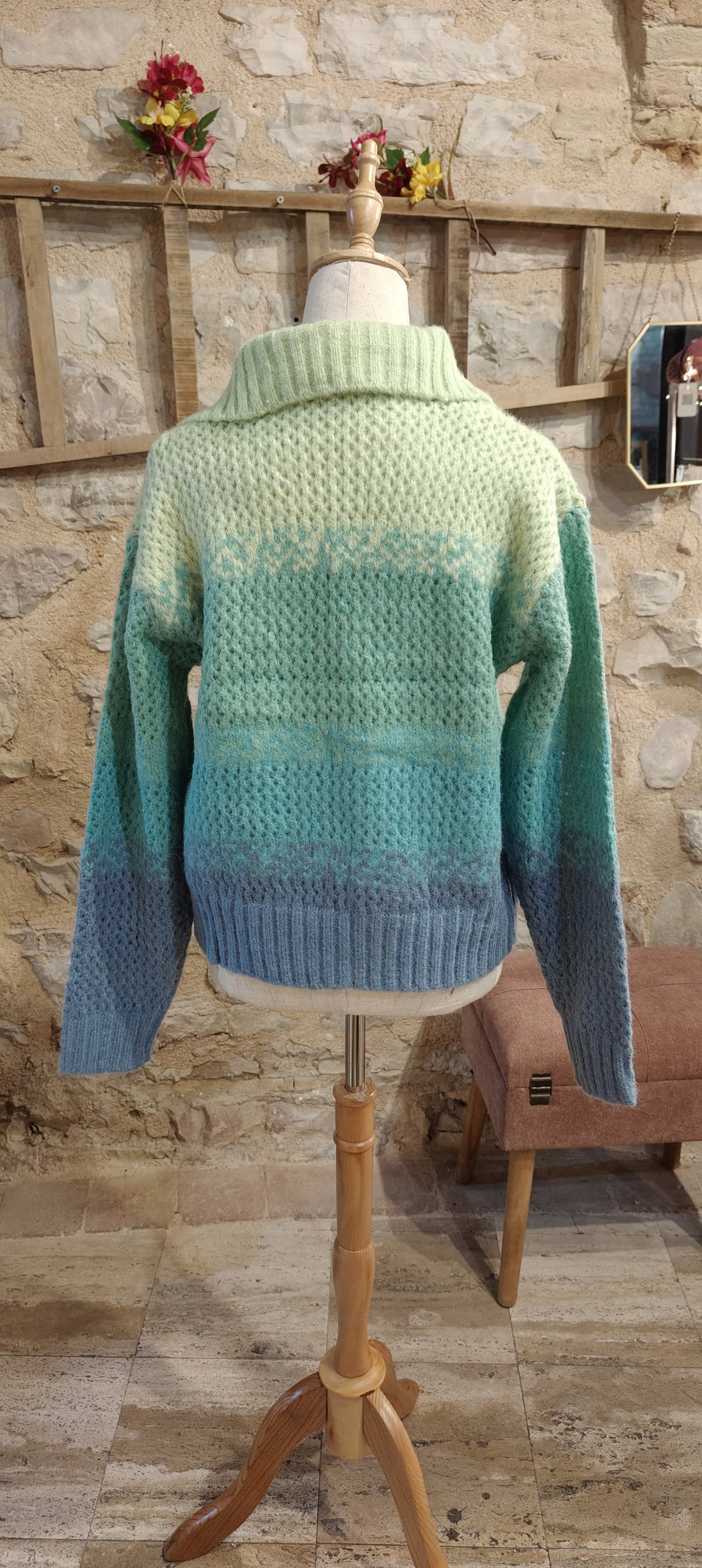 Maglioncino tricolore azzurro