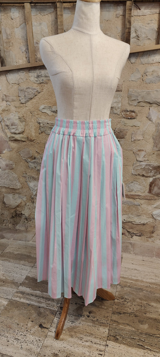 Gonna righette (azzurro/rosa)