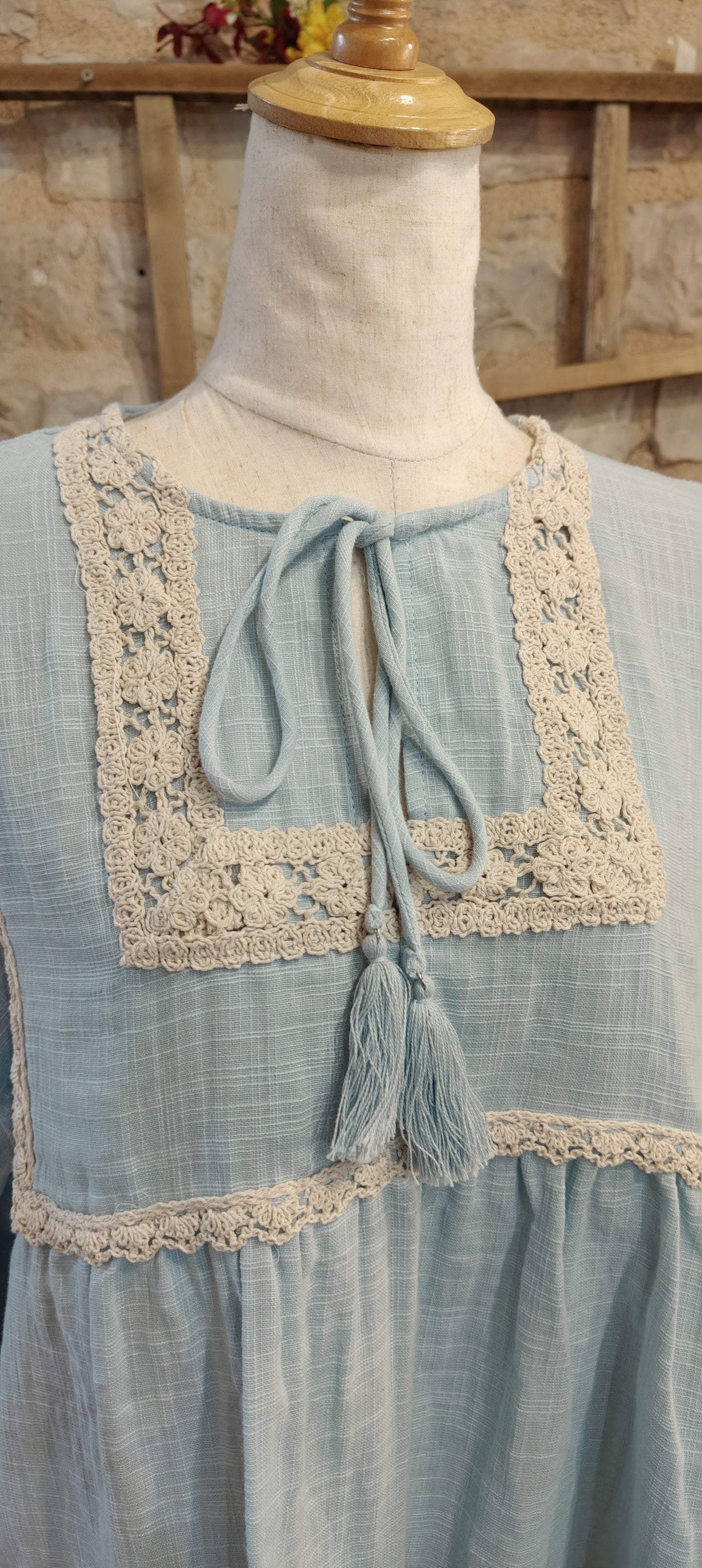 Blusa bohème (azzurra)