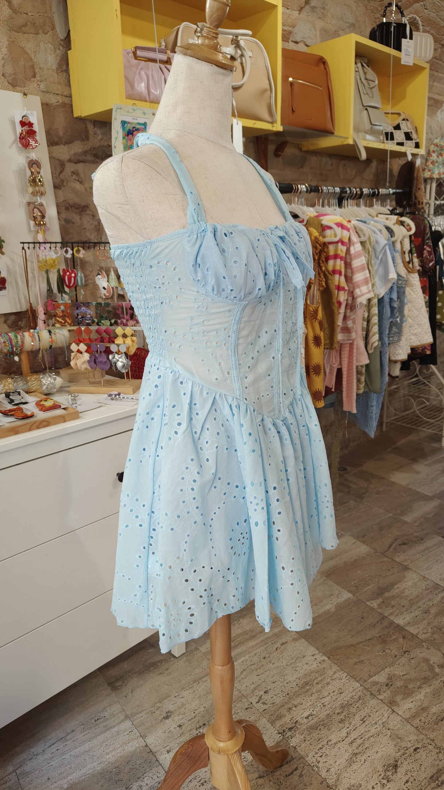 Abito bustier azzurro