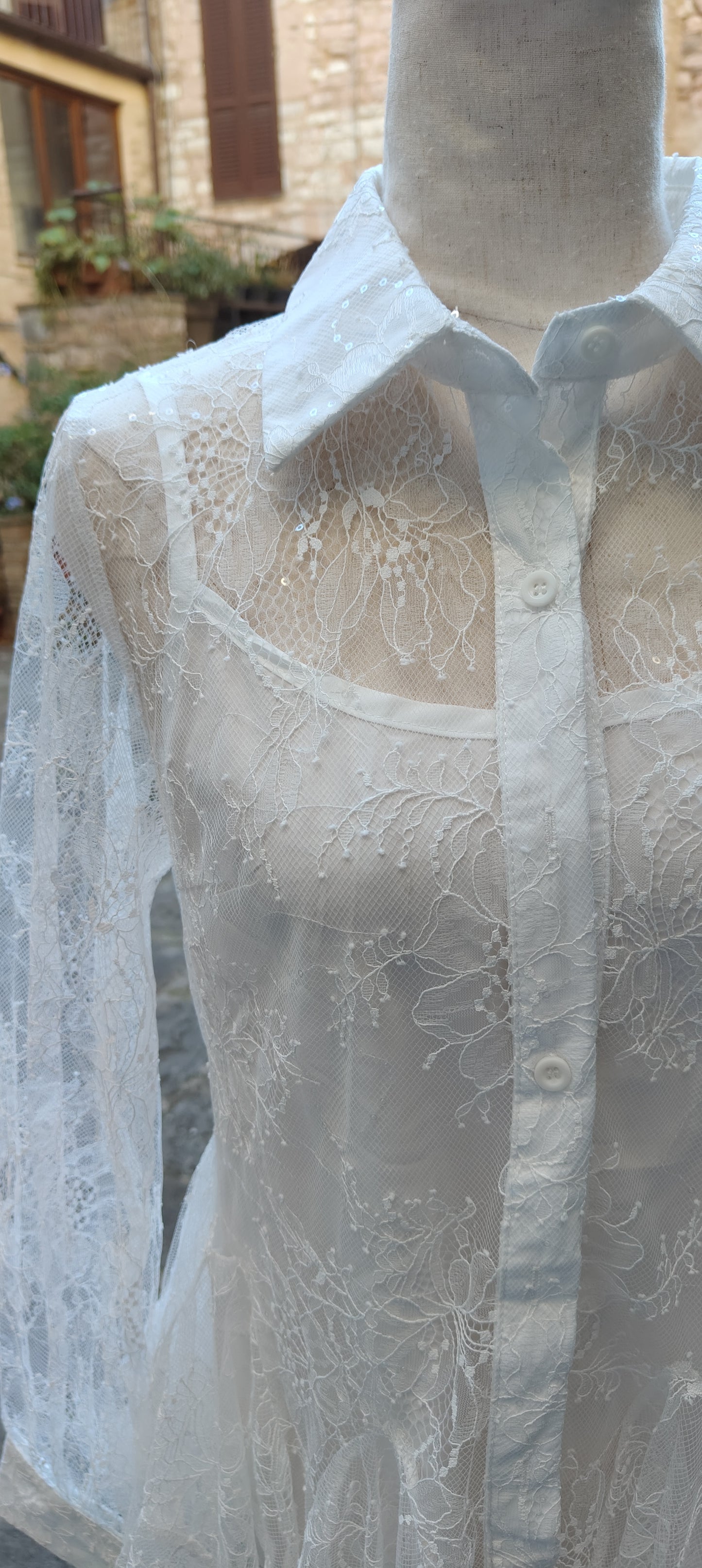 Camicia pizzo bianca