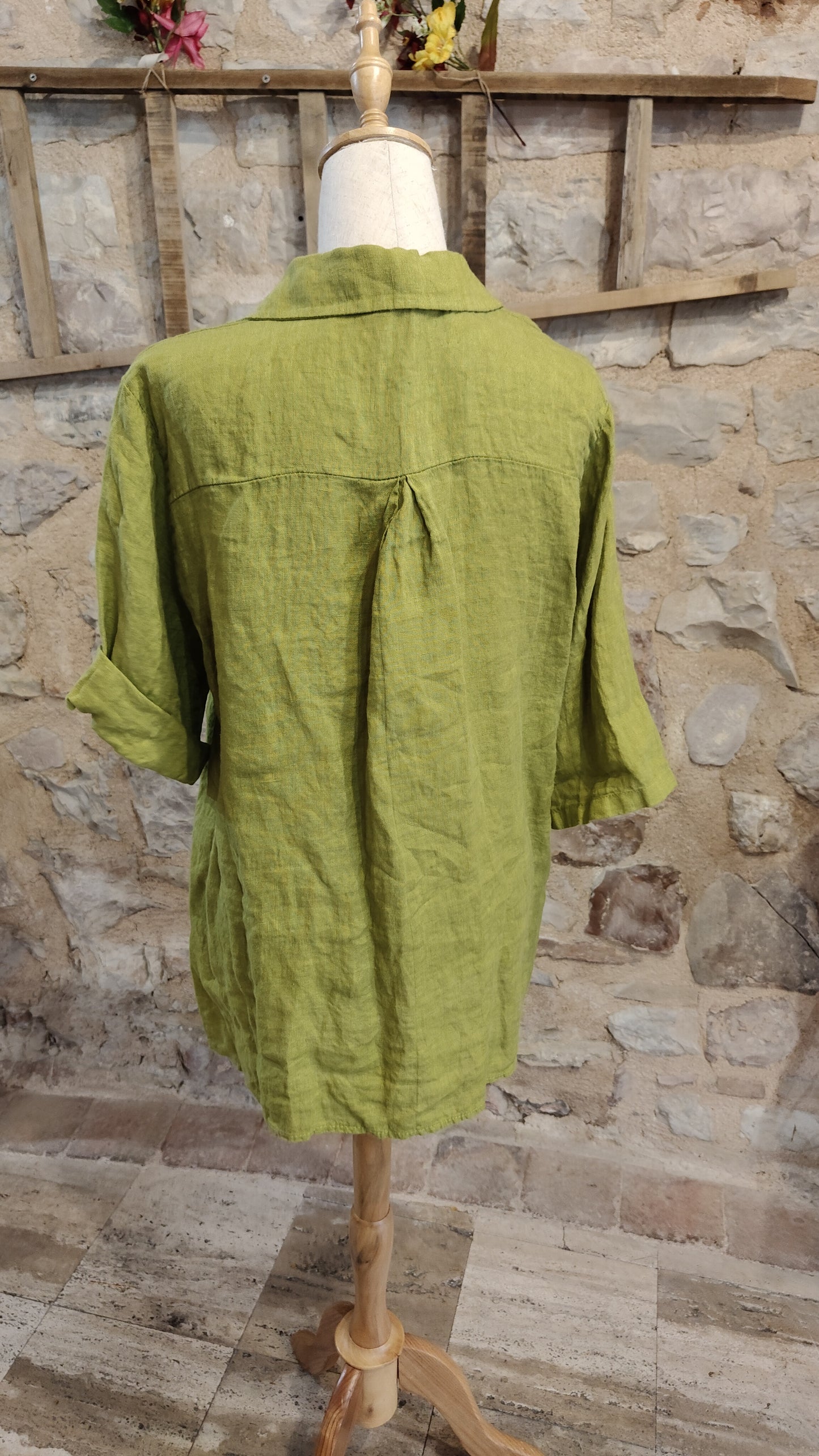 Camicia 3/4 verde