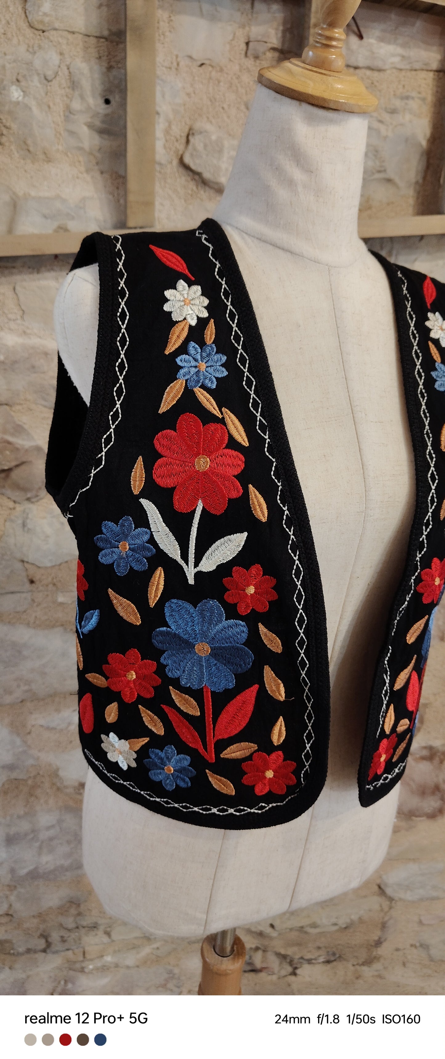 Gilet flower nero