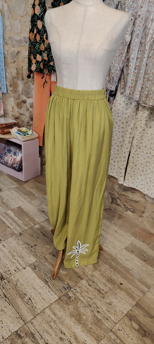 Pantaloni palma verde