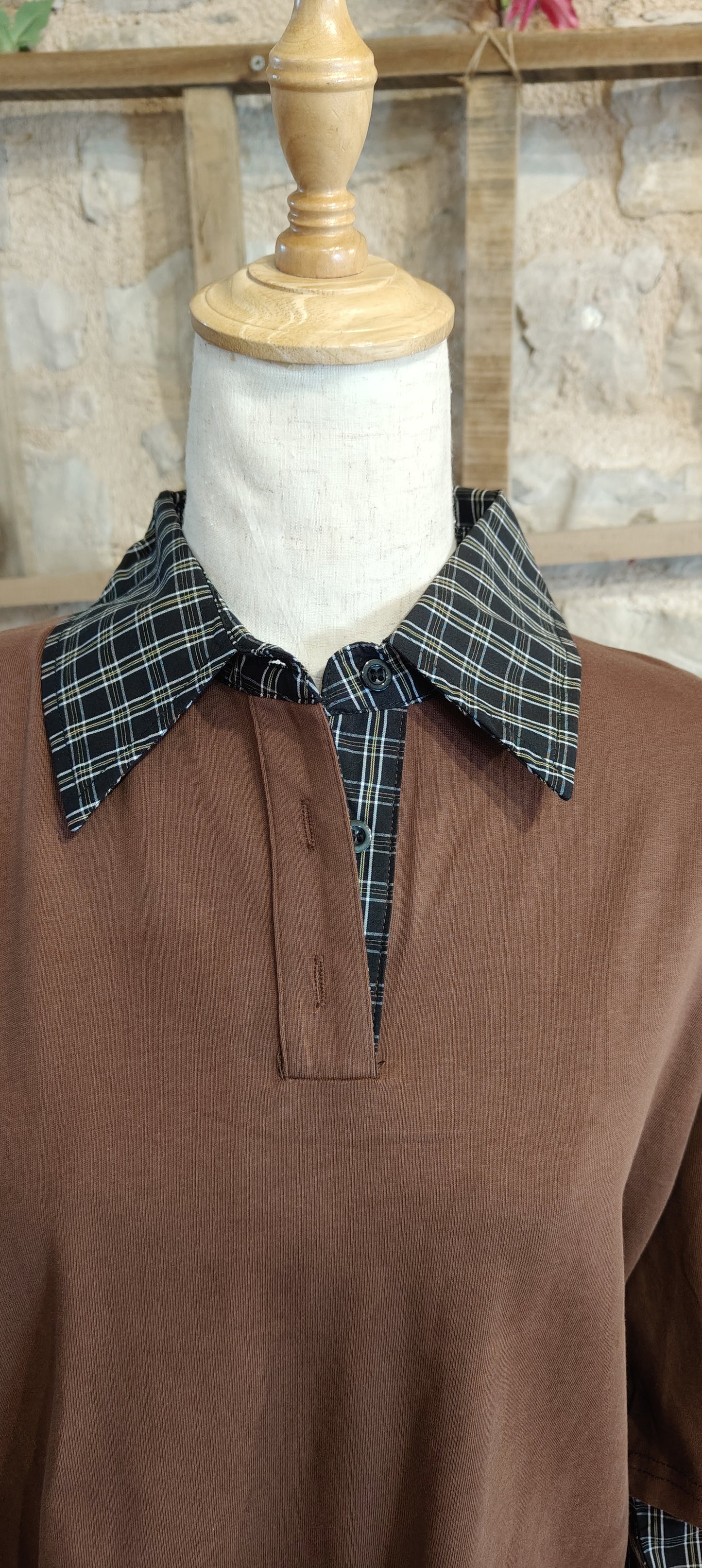 Maglia camicia marrone