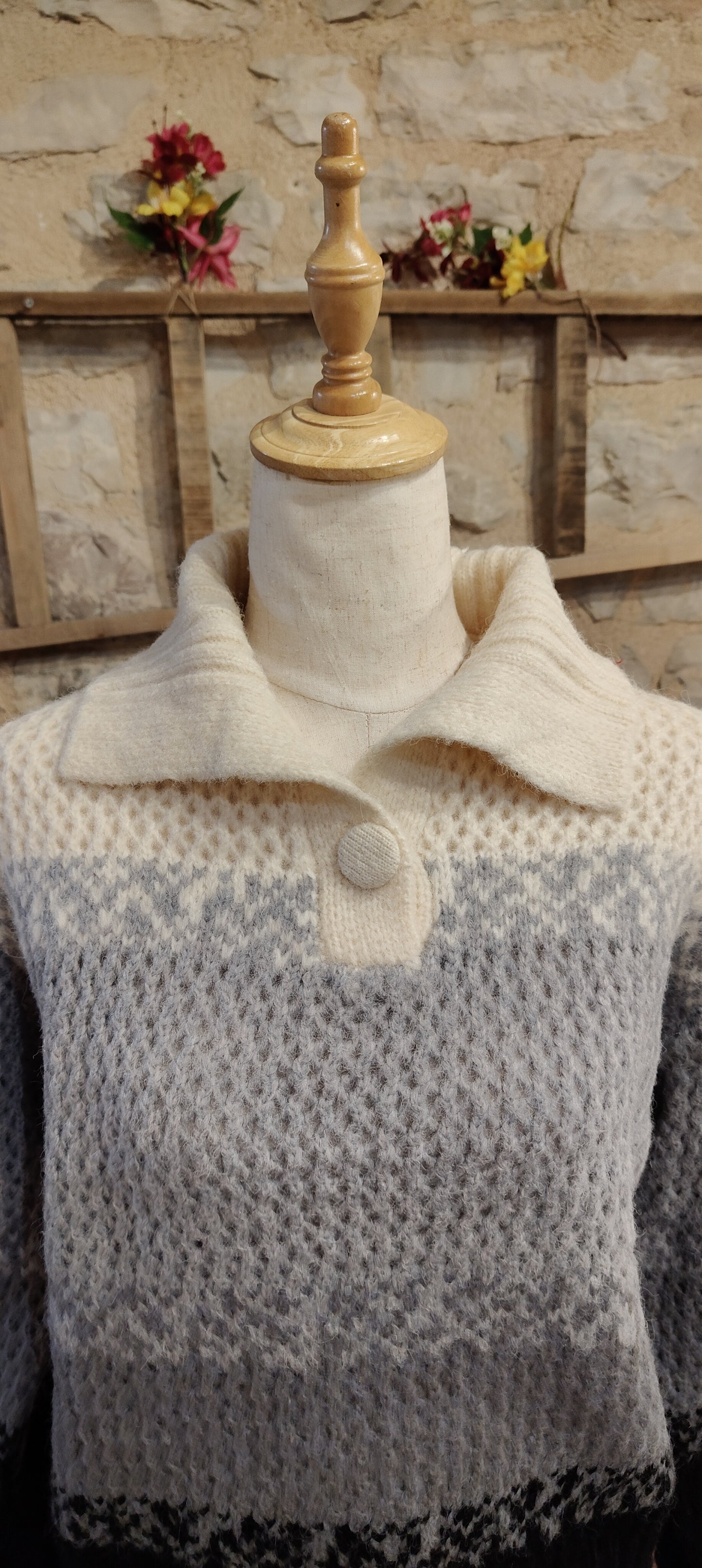 Maglioncino tricolore grigio