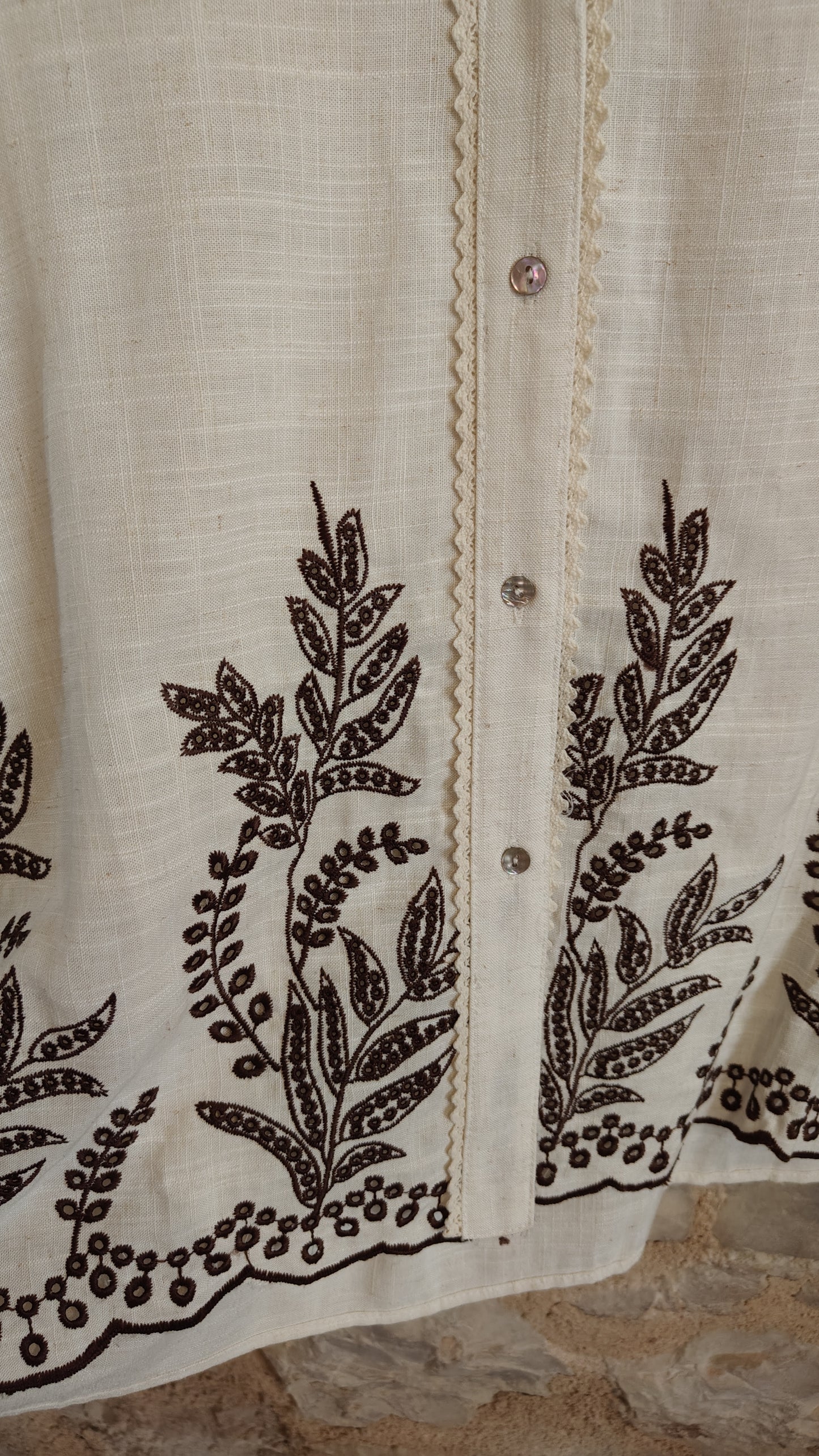 Camicia ricametti panna
