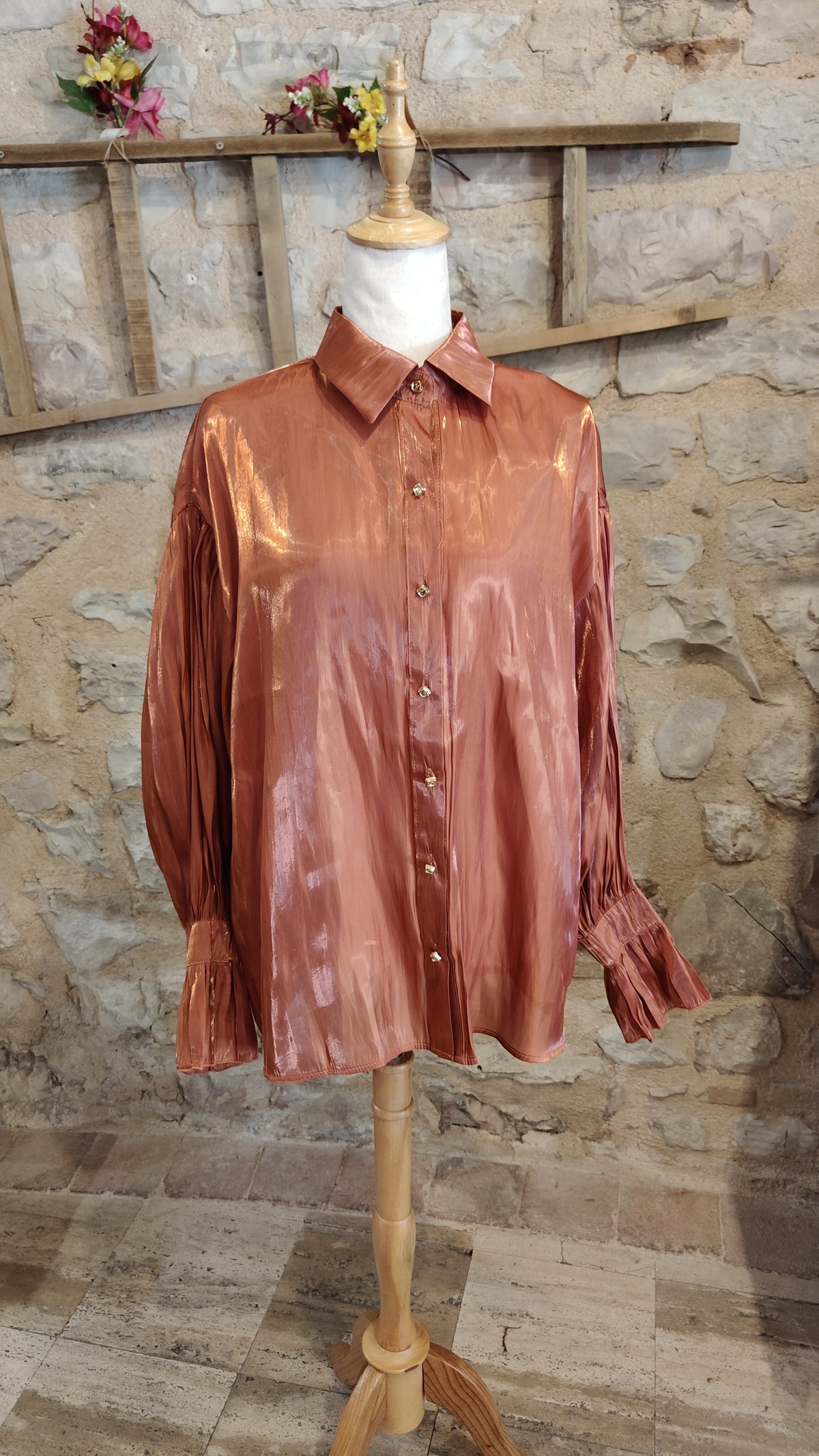Camicia liquid terracotta