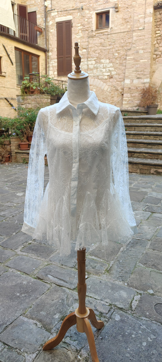 Camicia pizzo bianca