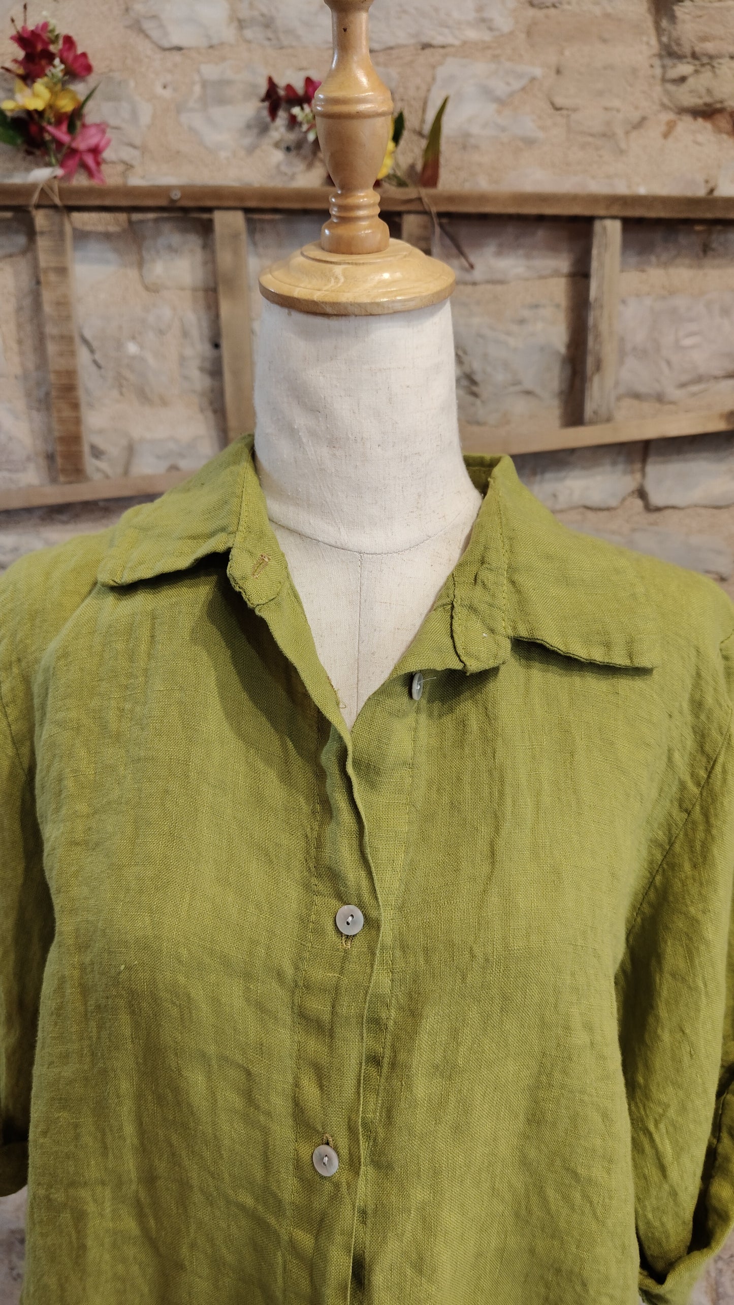 Camicia 3/4 verde