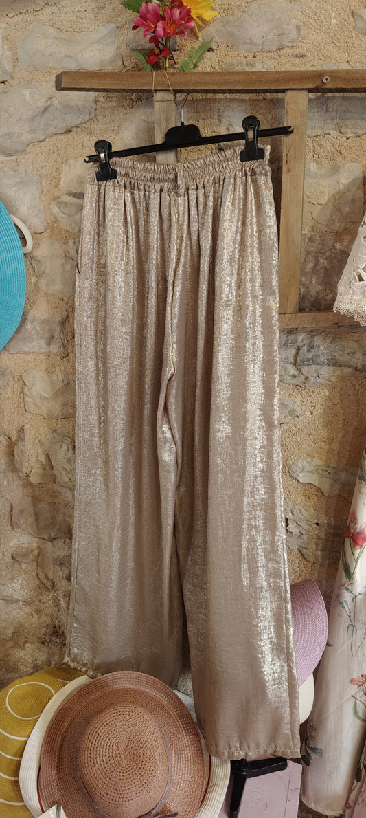 Pantaloni palazzo oro