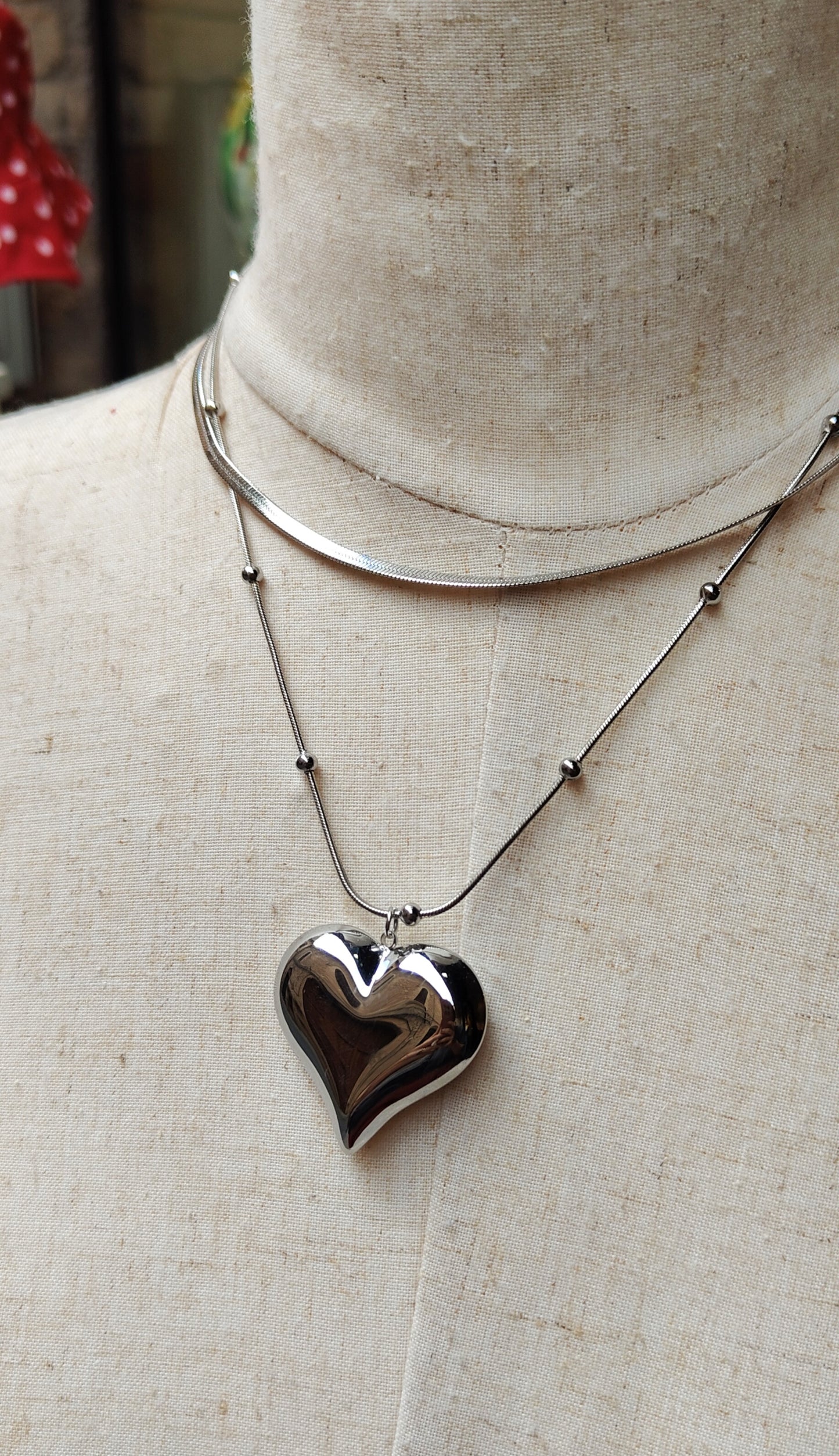 Collana doppia cuore