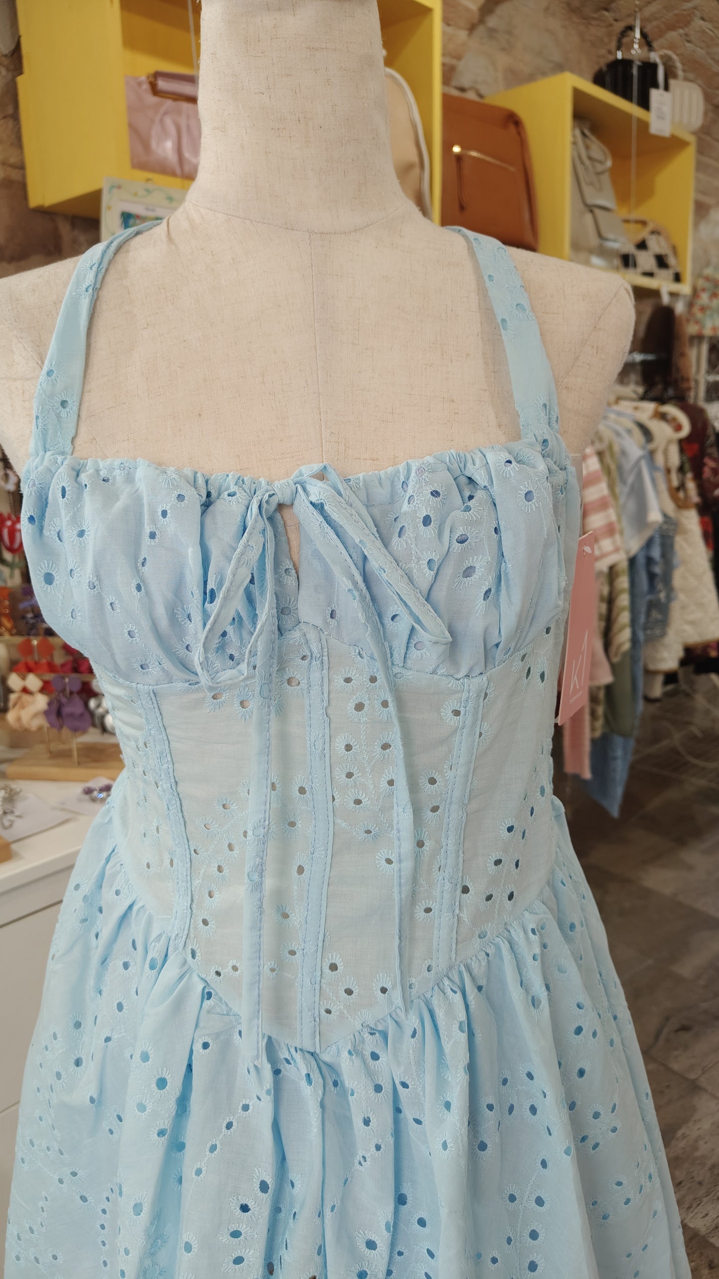 Abito bustier azzurro