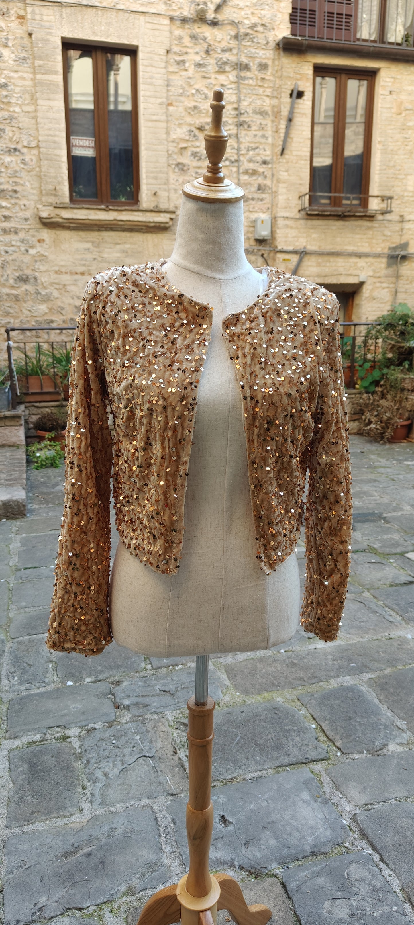 Bolero paillettes oro