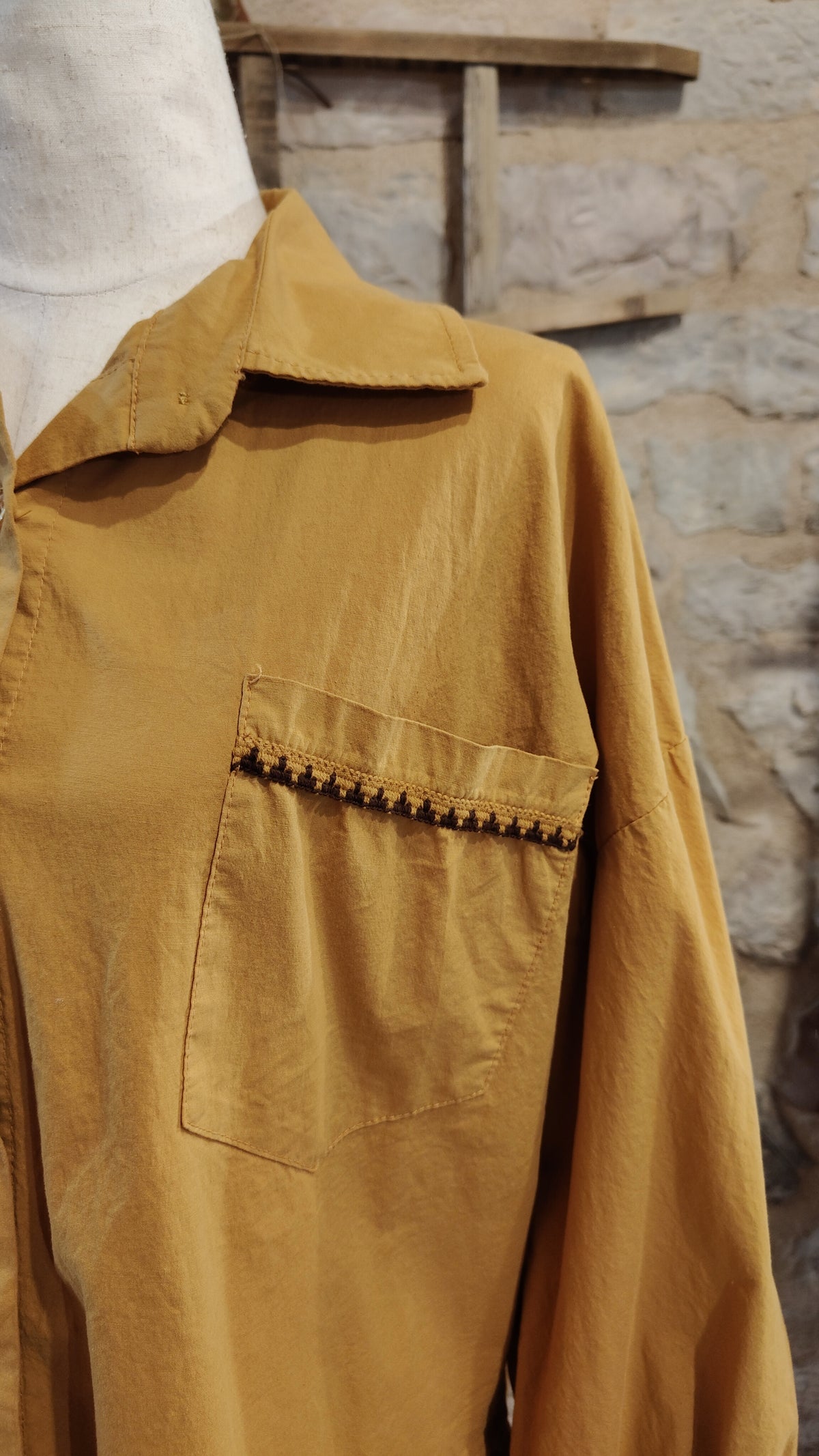 Camicia campanella senape