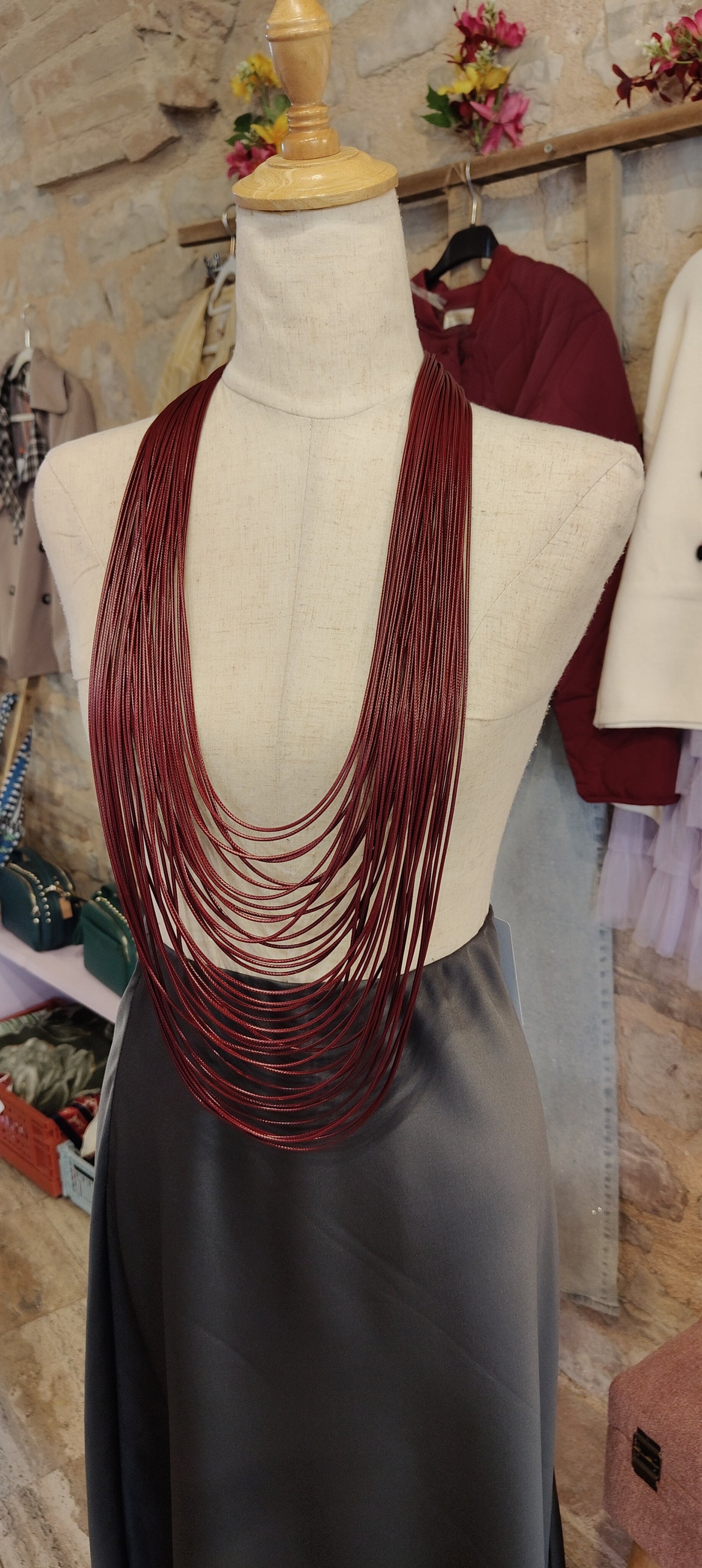 Collana mille fili rossa