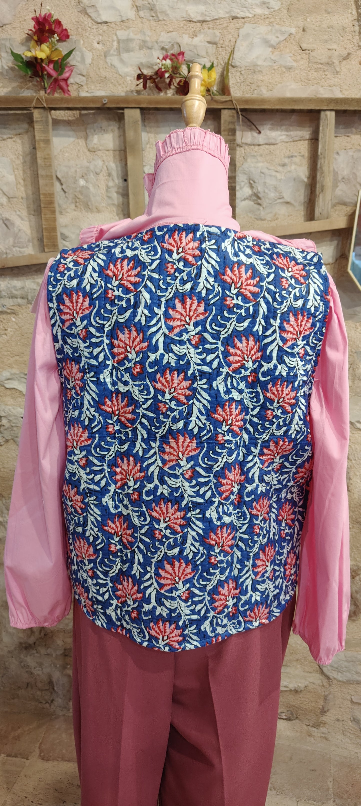 Gilet trapuntato blu