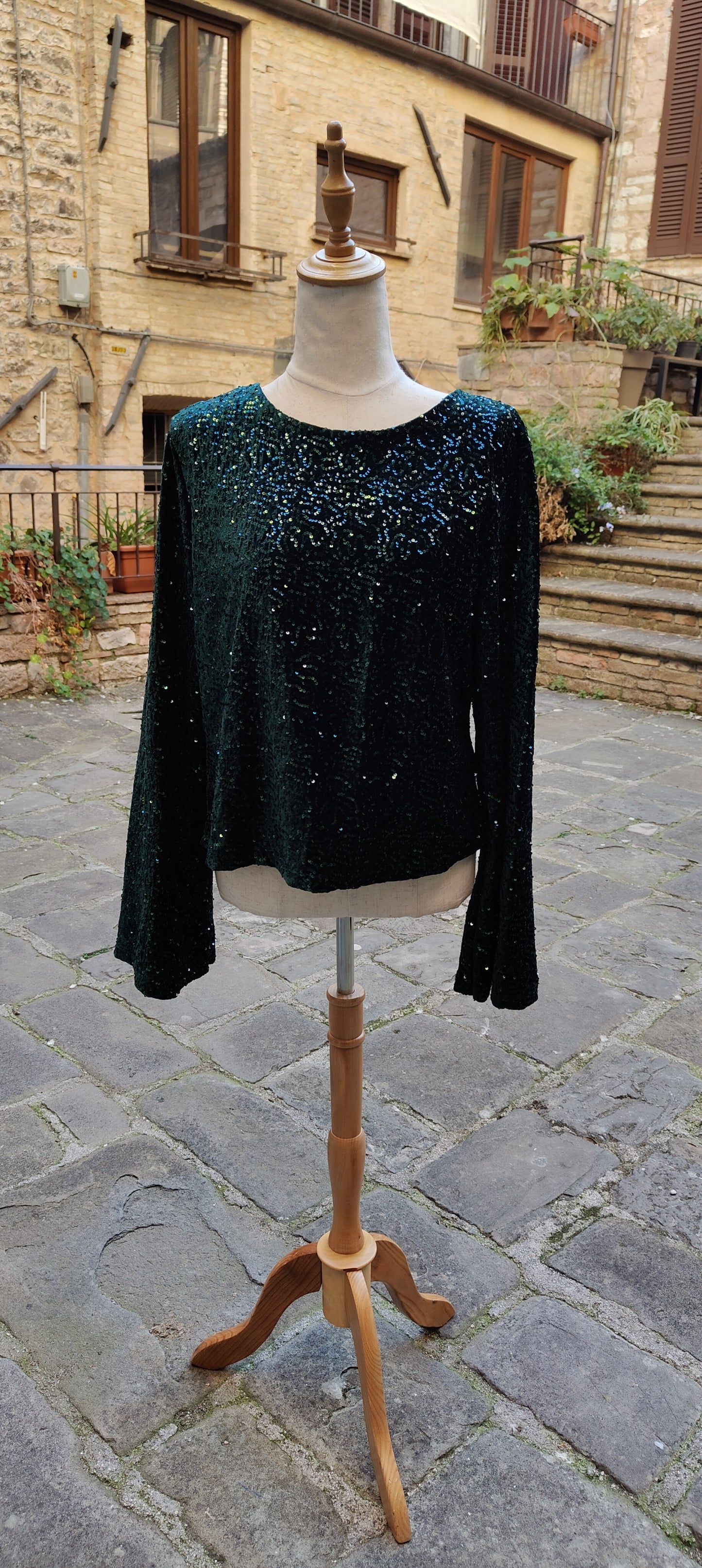 Maglia velluto verde